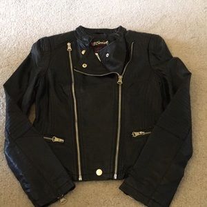 Faux black leather jacket
